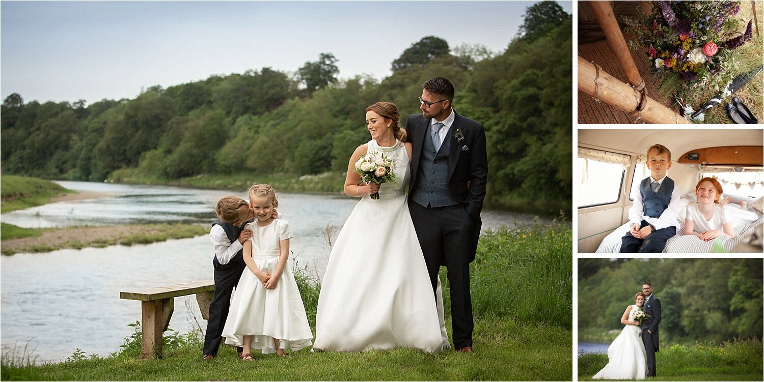 Wedding photos beside the river Tweed in Norham, Northumberland (Copy)
