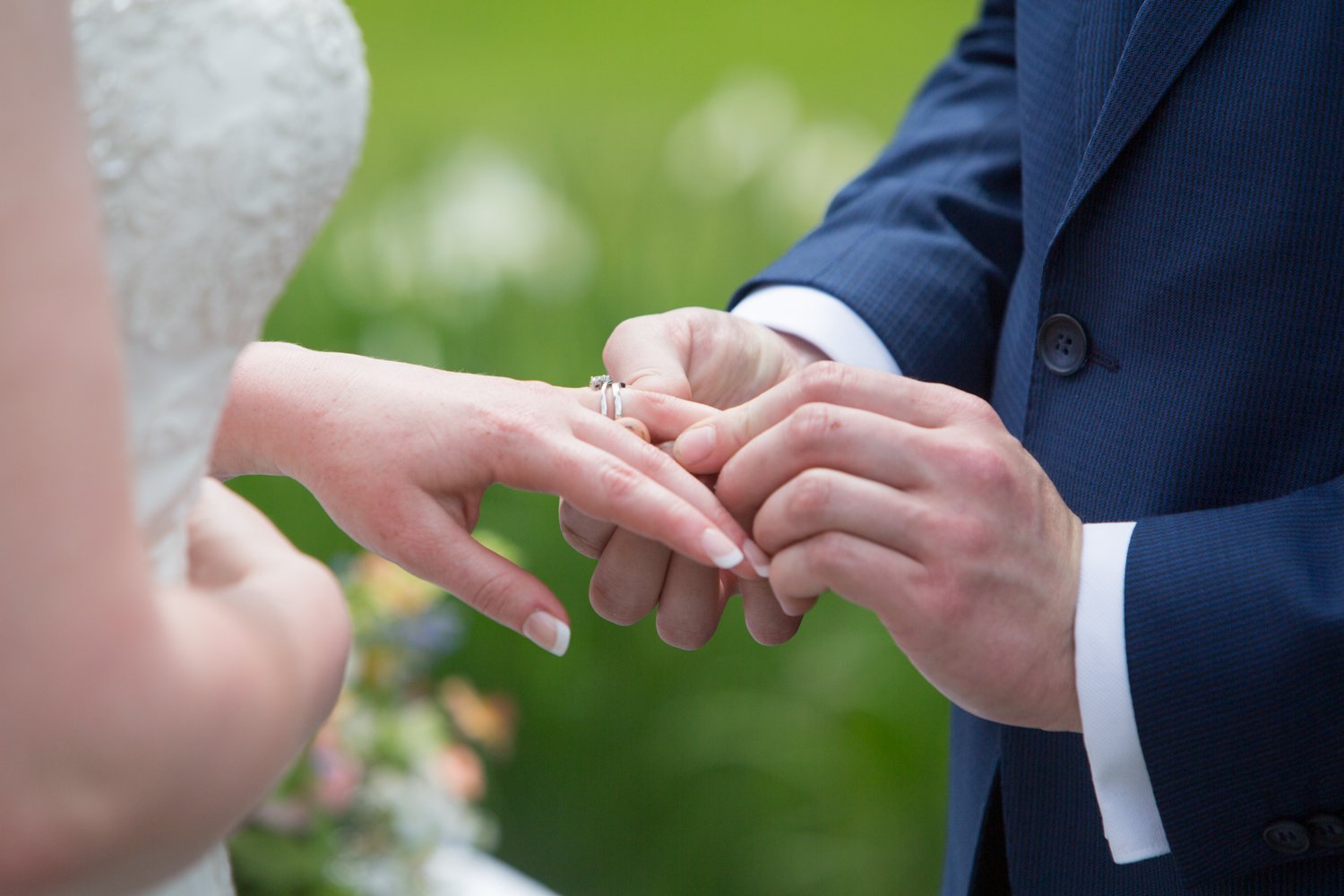 The giving and receiving of wedding rings, Netherbyers Eyemouth (Copy)