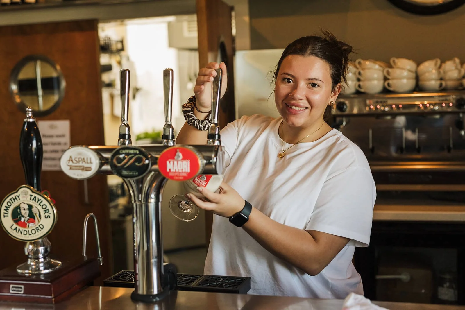 Friendly staff service captured at Barn at Beal