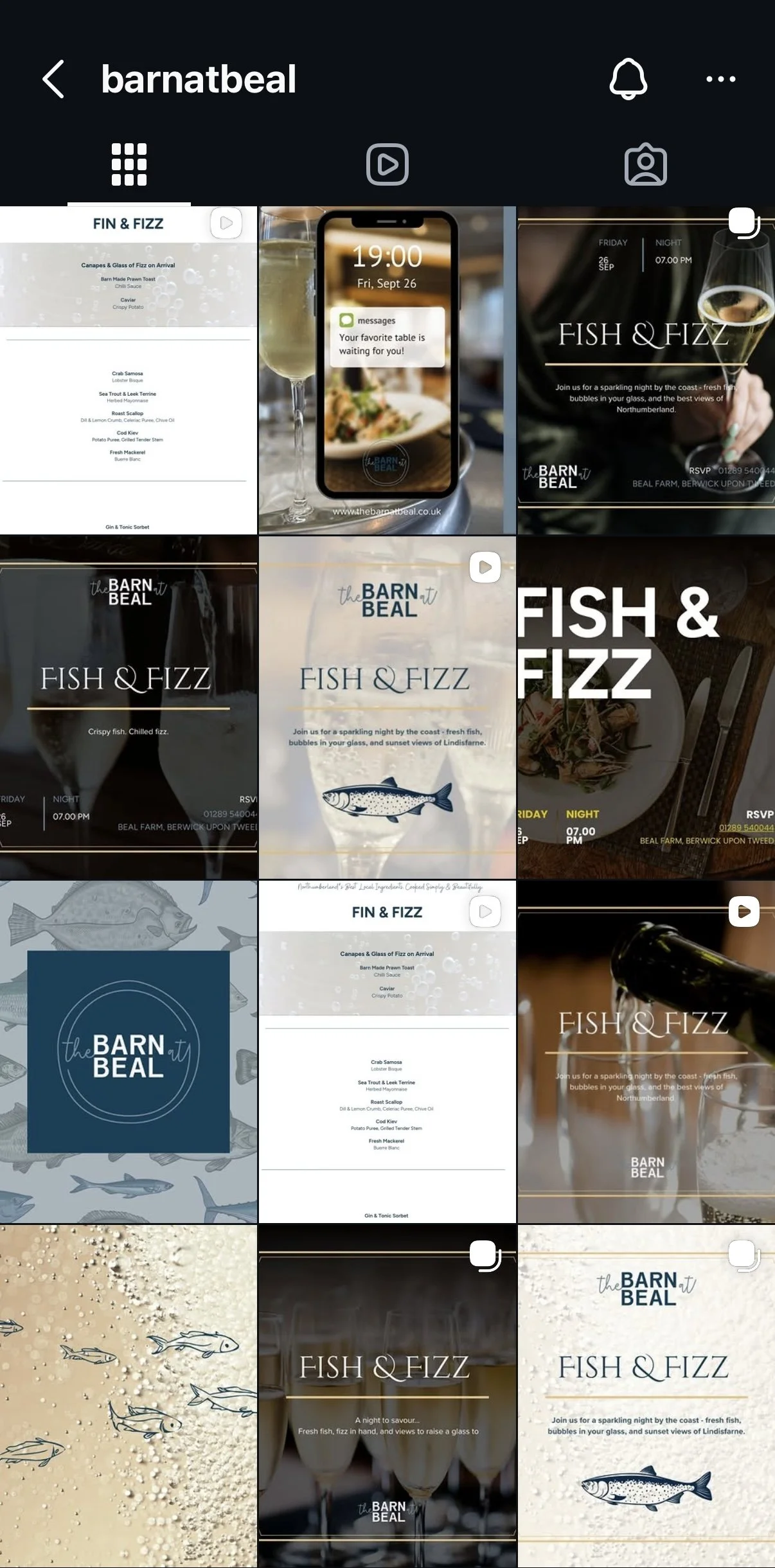 Barn at Beal Fish and Fizz Campaign
