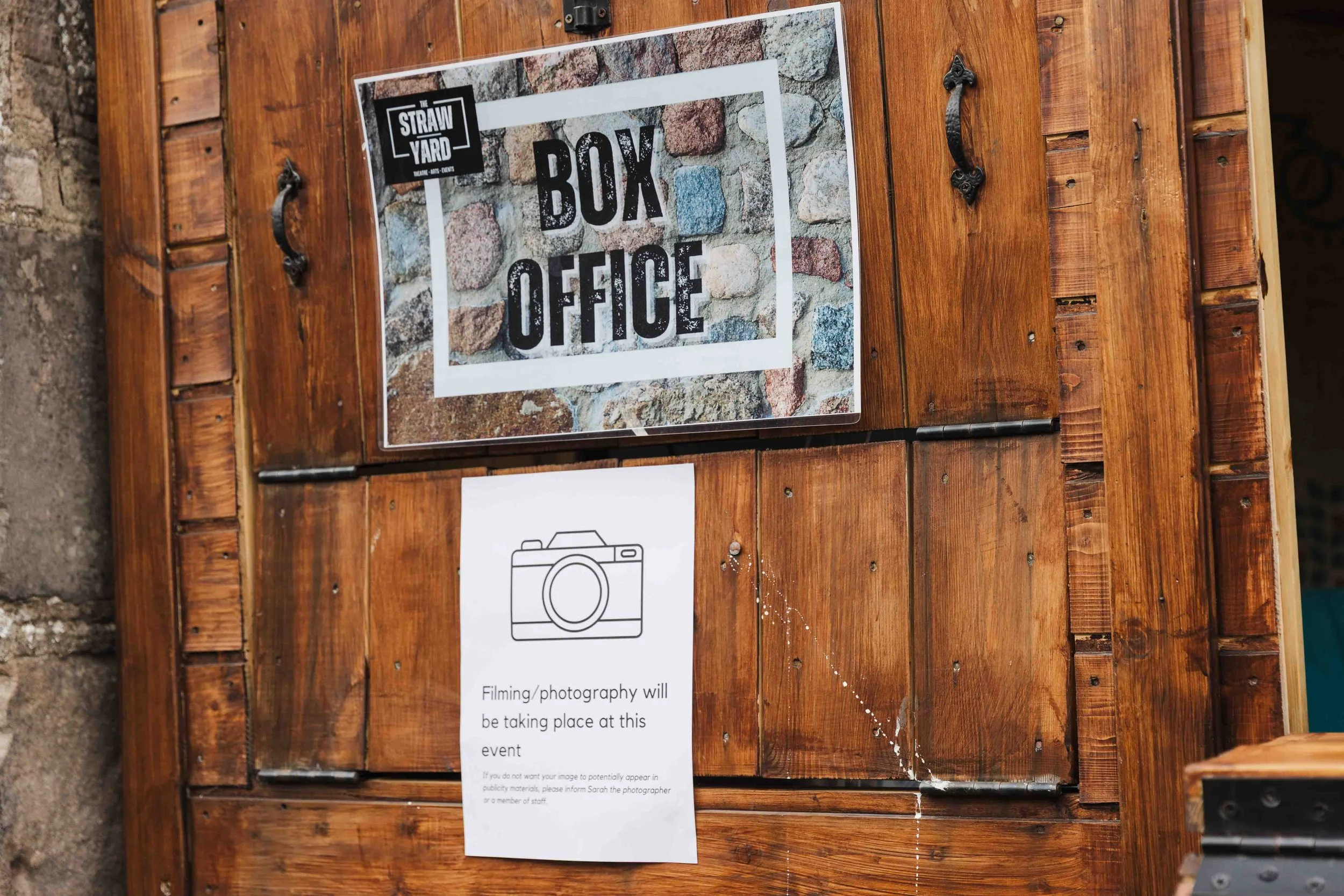 Event photography notice poster straw yard berwick literary festival