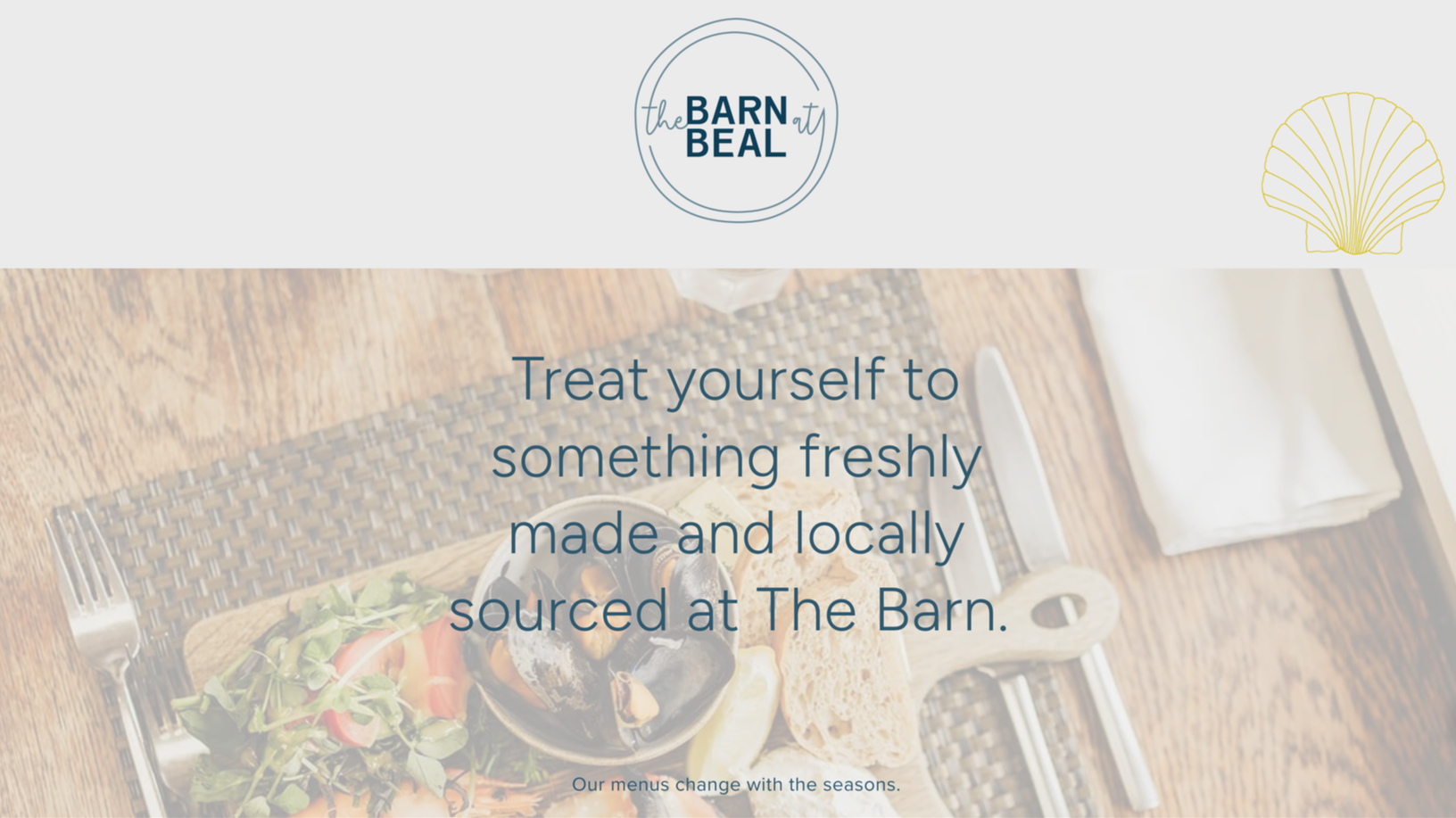 Brand photography used on Barn at Beal website showing real examples of images in use