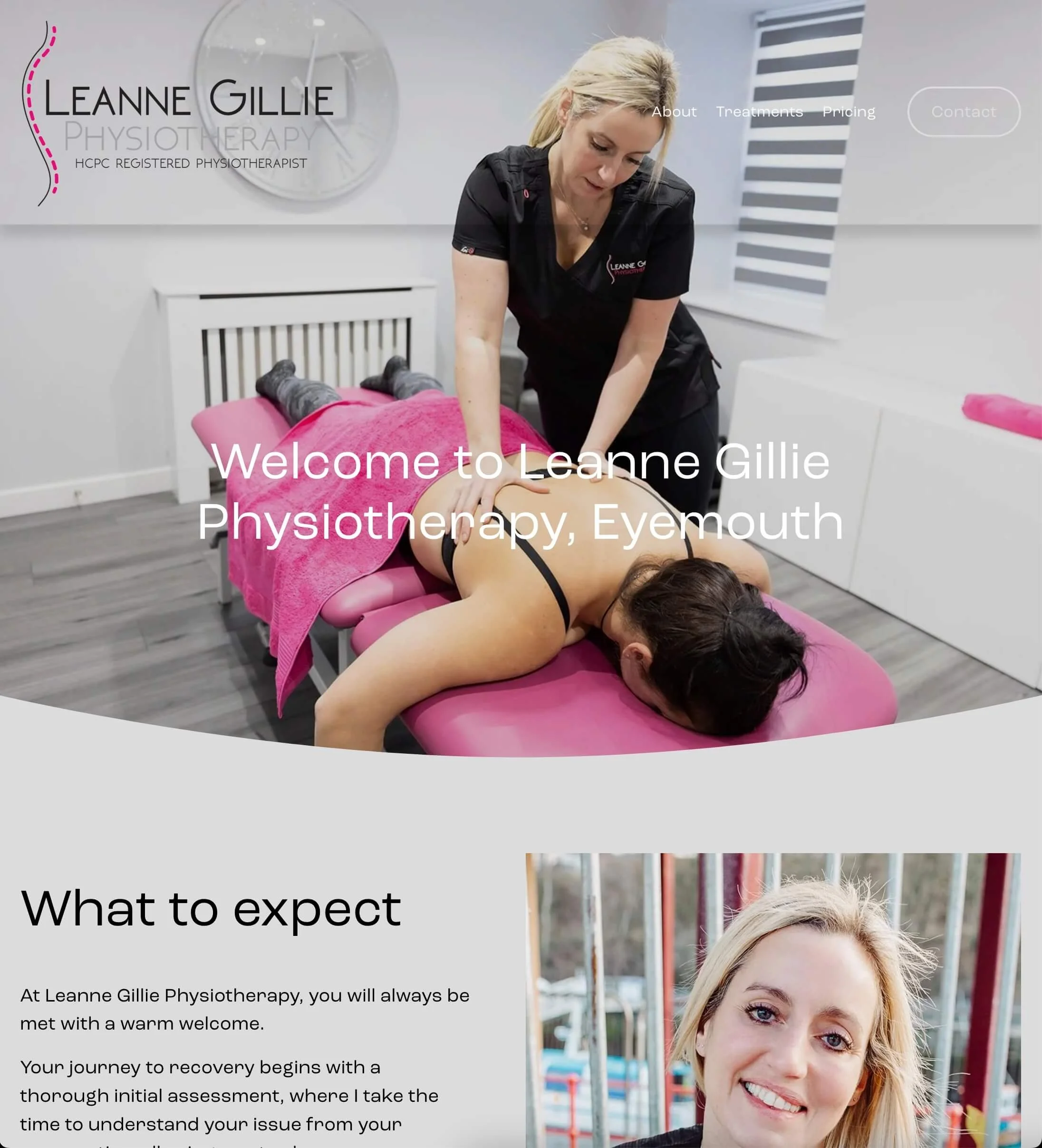 Leanne Gillie Physiotherapy website designer