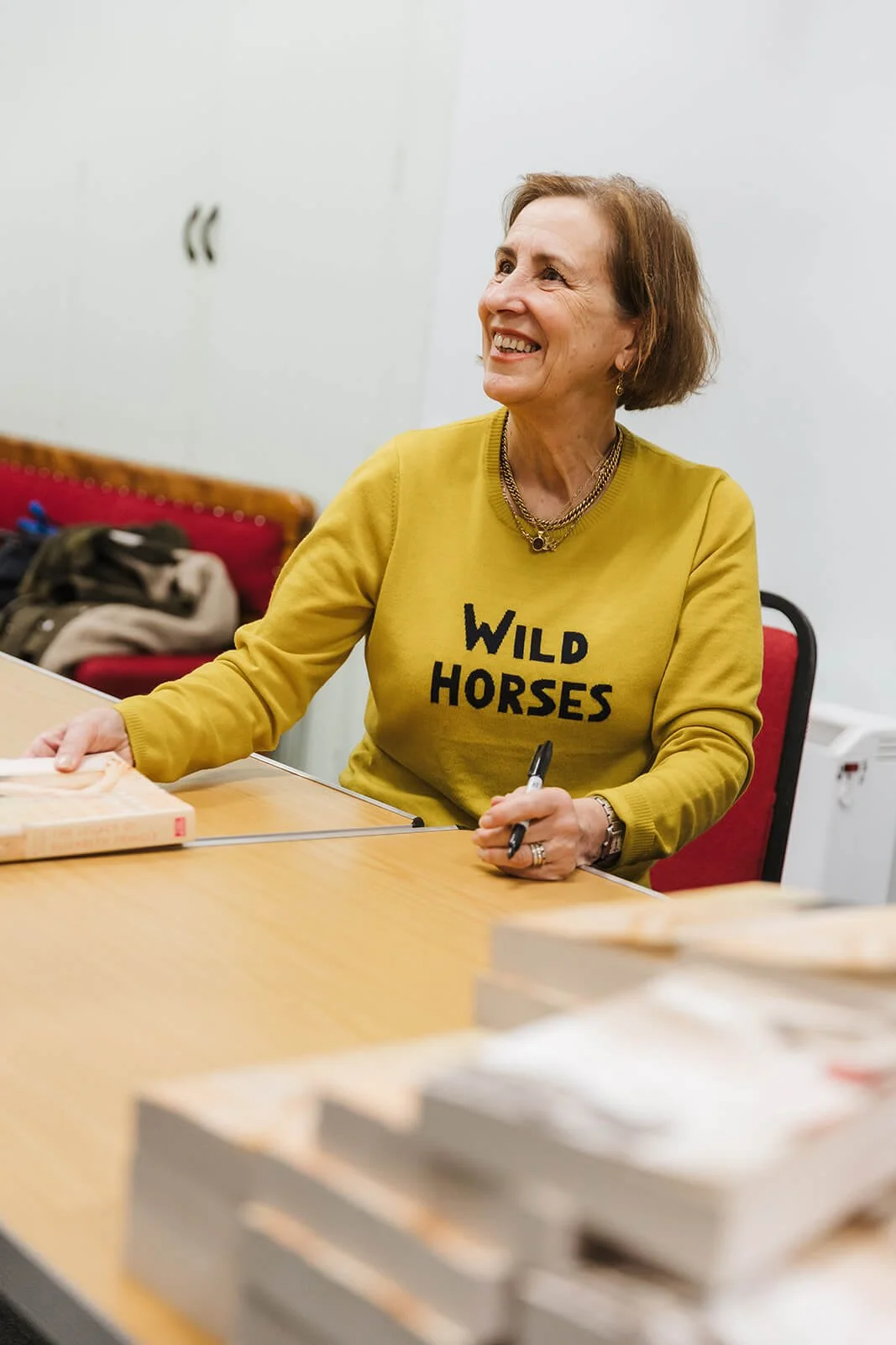 Kirsty Wark book signing at Berwick Literary Festival photography copyright UK example