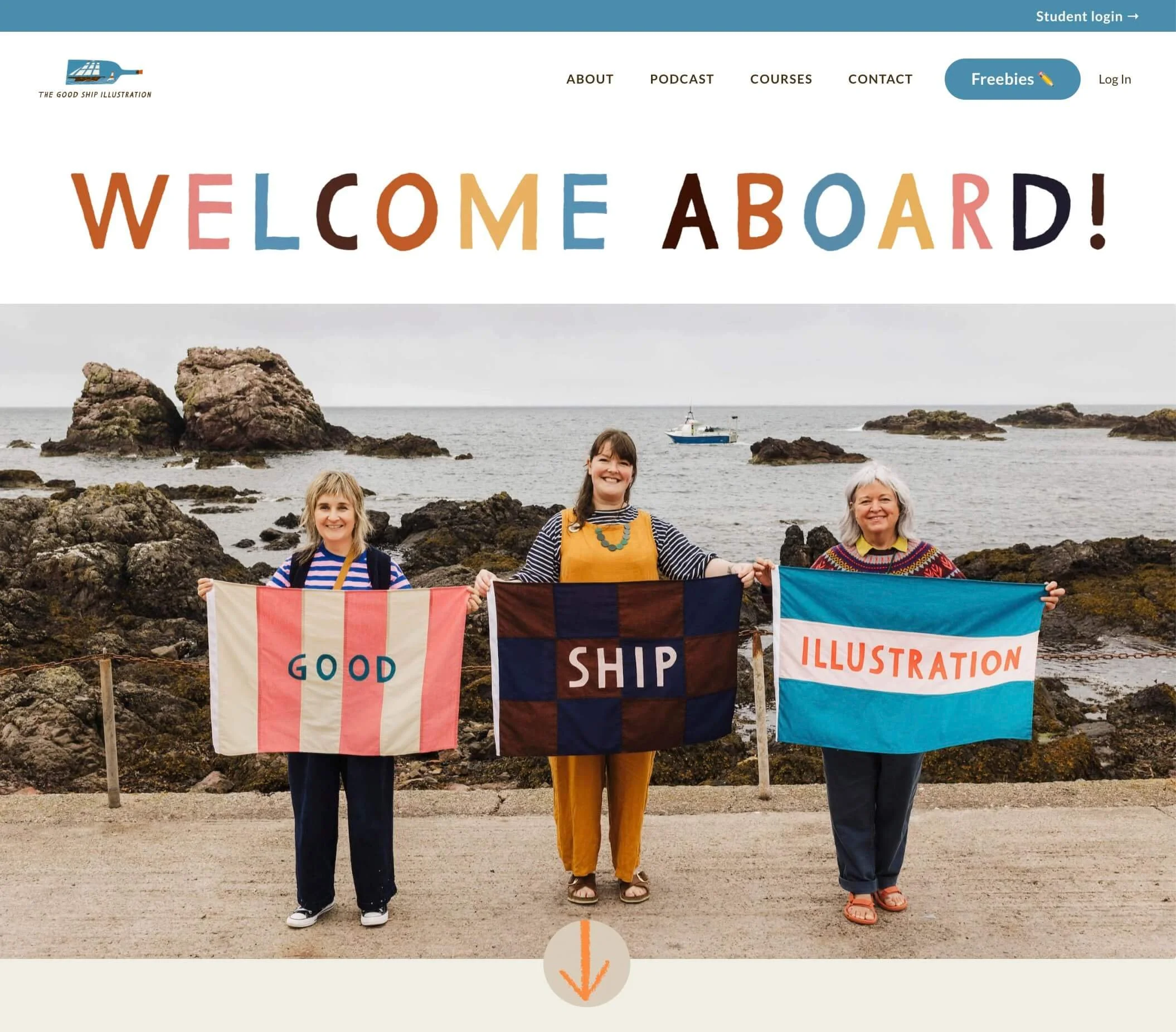 A screenshot showing the GoodShips Branding and colours on their website.