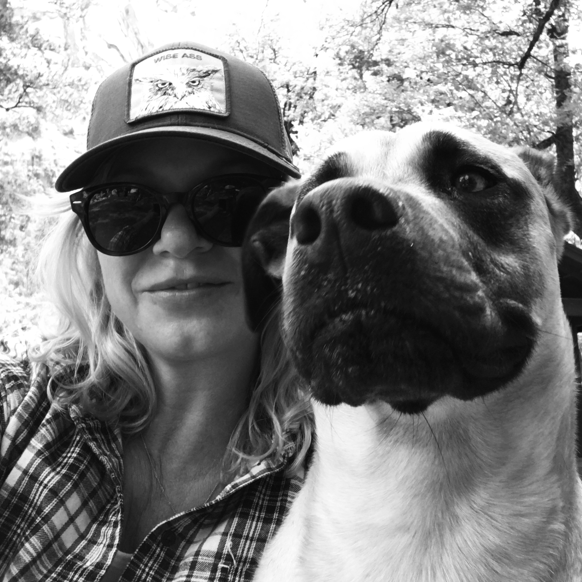 Emily with her pooch Sunny.