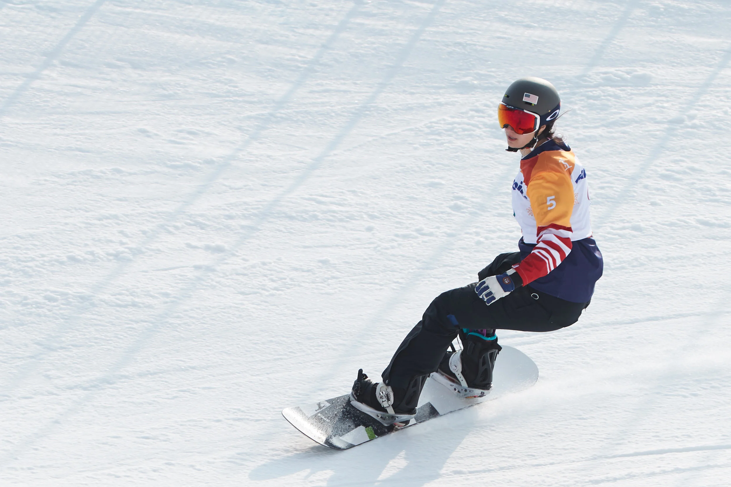 Brenna Huckaby on the slopes of PyeongChang. Image Courtesy Wheelchair Sports Federation