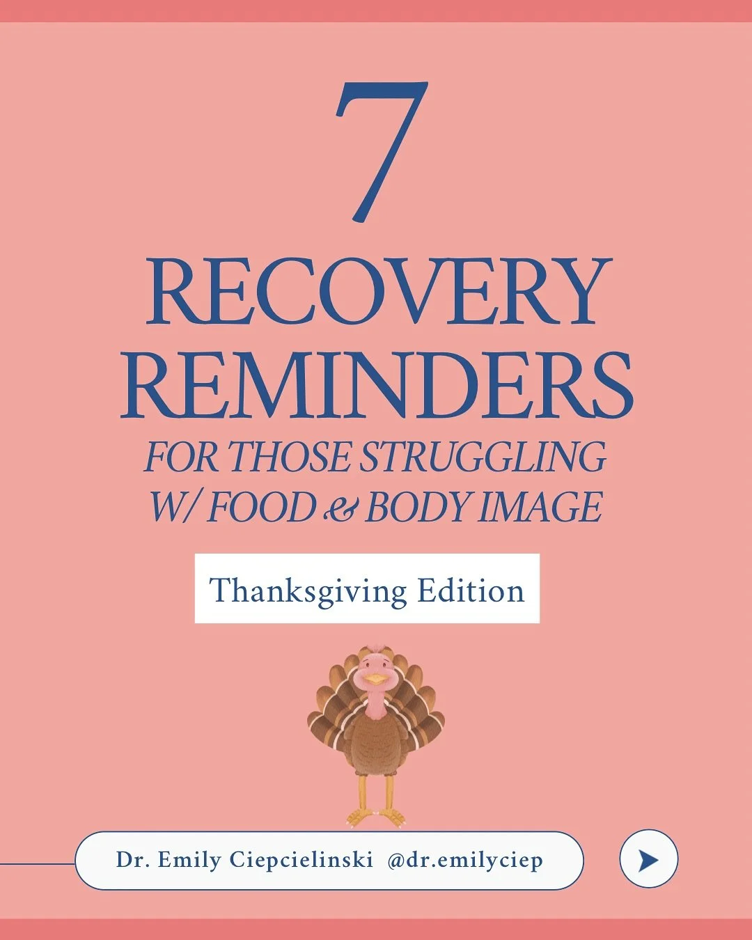 🍗🦃Thanksgiving can stir up a lot when you&rsquo;re navigating food and body image recovery. If this week feels tender, you&rsquo;re not alone. These 7 reminders are here to help you stay connected to your values, your body, and your recovery&mdash;