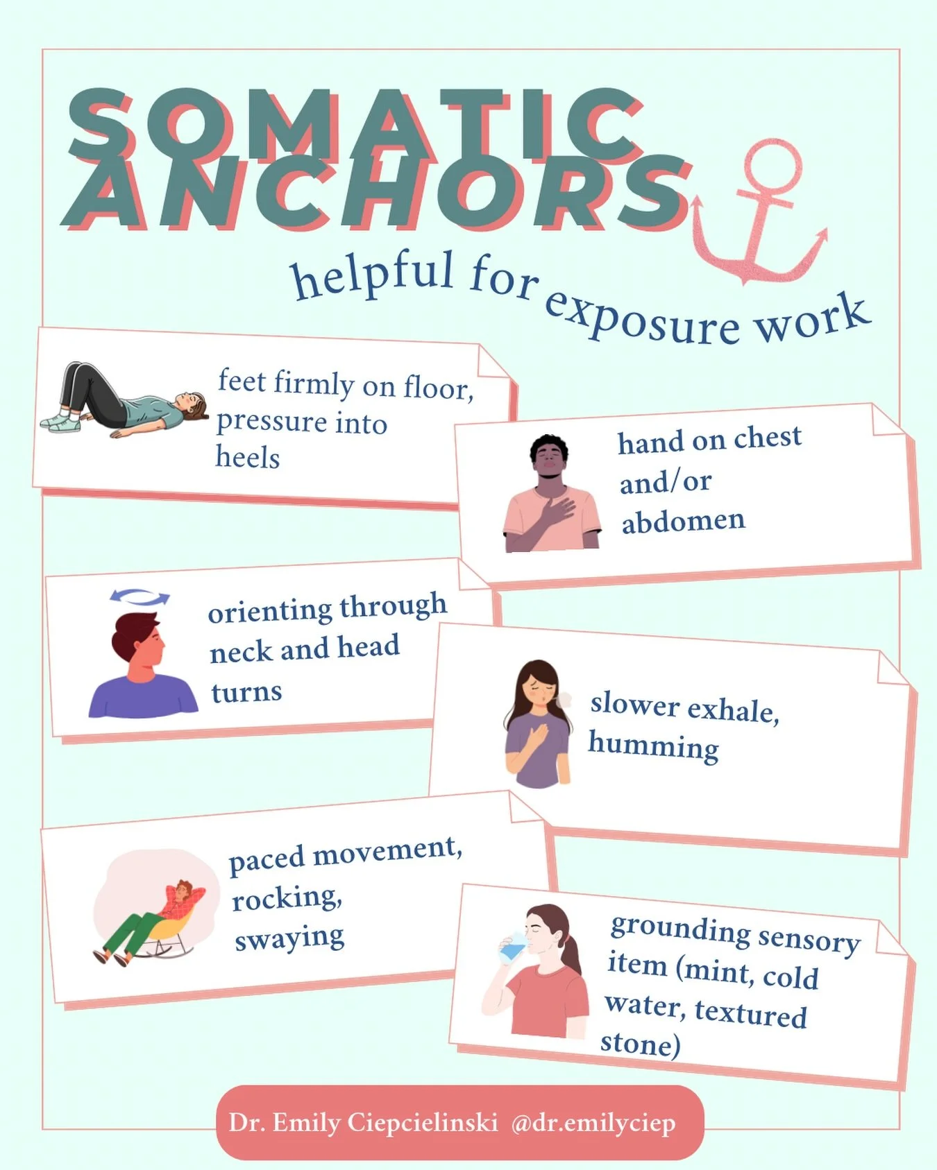 If you&rsquo;re doing exposure work (or any kind of anxiety practice that asks you to approach what you fear)&hellip;
These body-based regulation anchors can be game-changing. 🤍

Because exposure isn&rsquo;t about &ldquo;white-knuckling it.&rdquo;
I