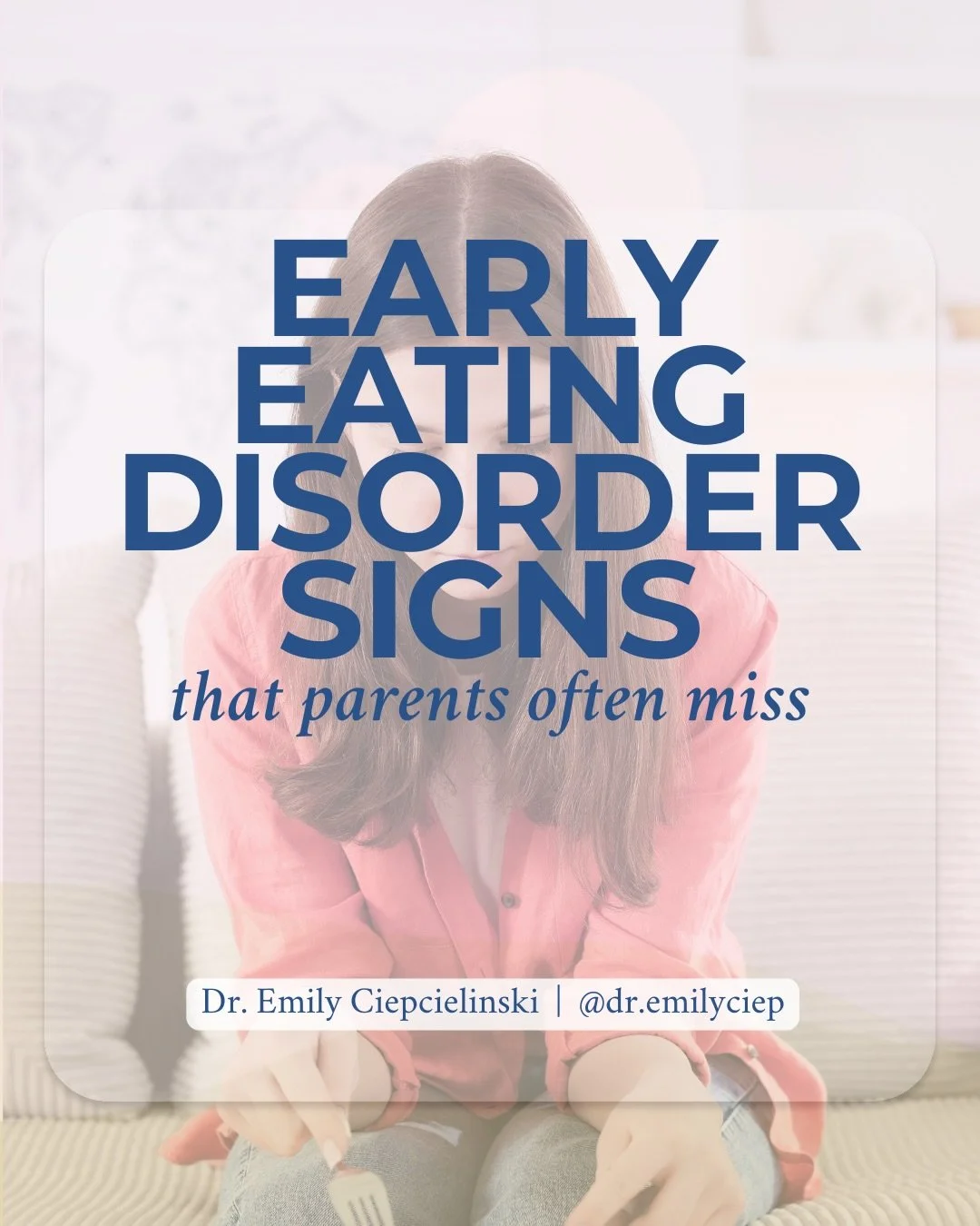 📢It&rsquo;s a common misconception that eating disorders begin with obvious restriction or weight loss.

In reality, they often start much earlier - and much quieter.

As a therapist specializing in eating disorders for twenty years, the early signs
