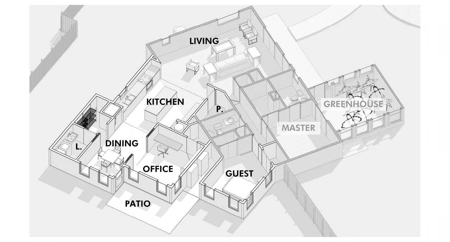 New plumbing was added along new exterior walls for easy install and ventillation. Existing bathrooms remain in same location. 