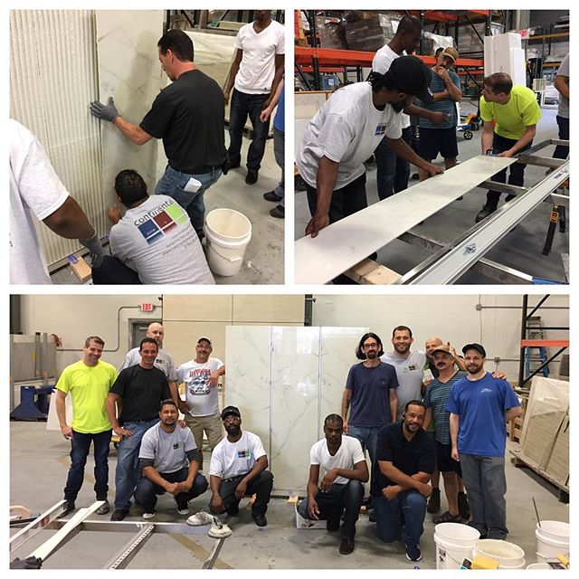 A few shots from our porcelain panel training on Friday. Thanks @porcelainsource_nyc for coming out and showing us the ropes!