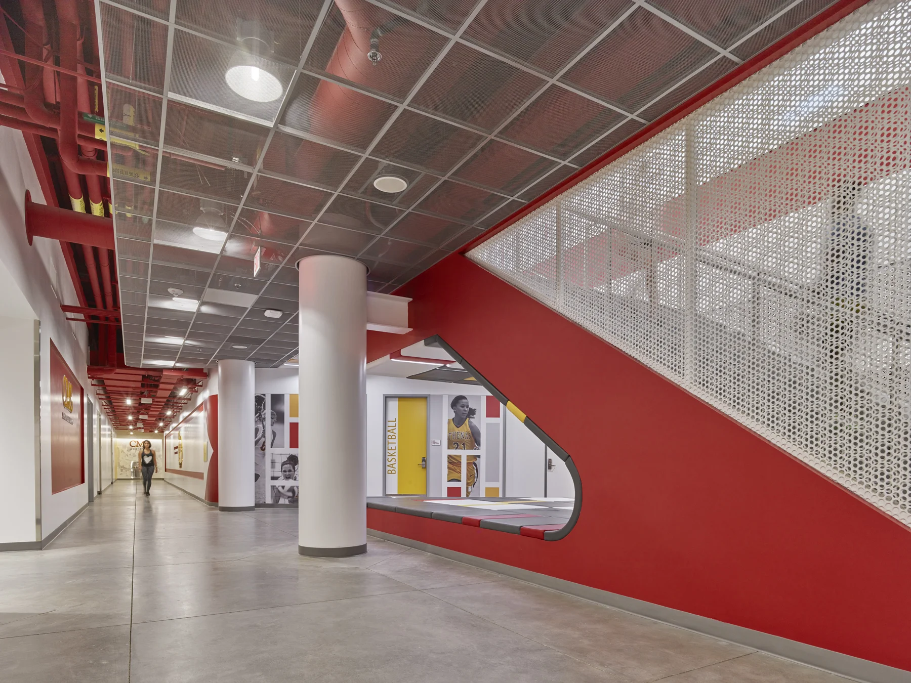 Arena level lounge, hall and team room graphics