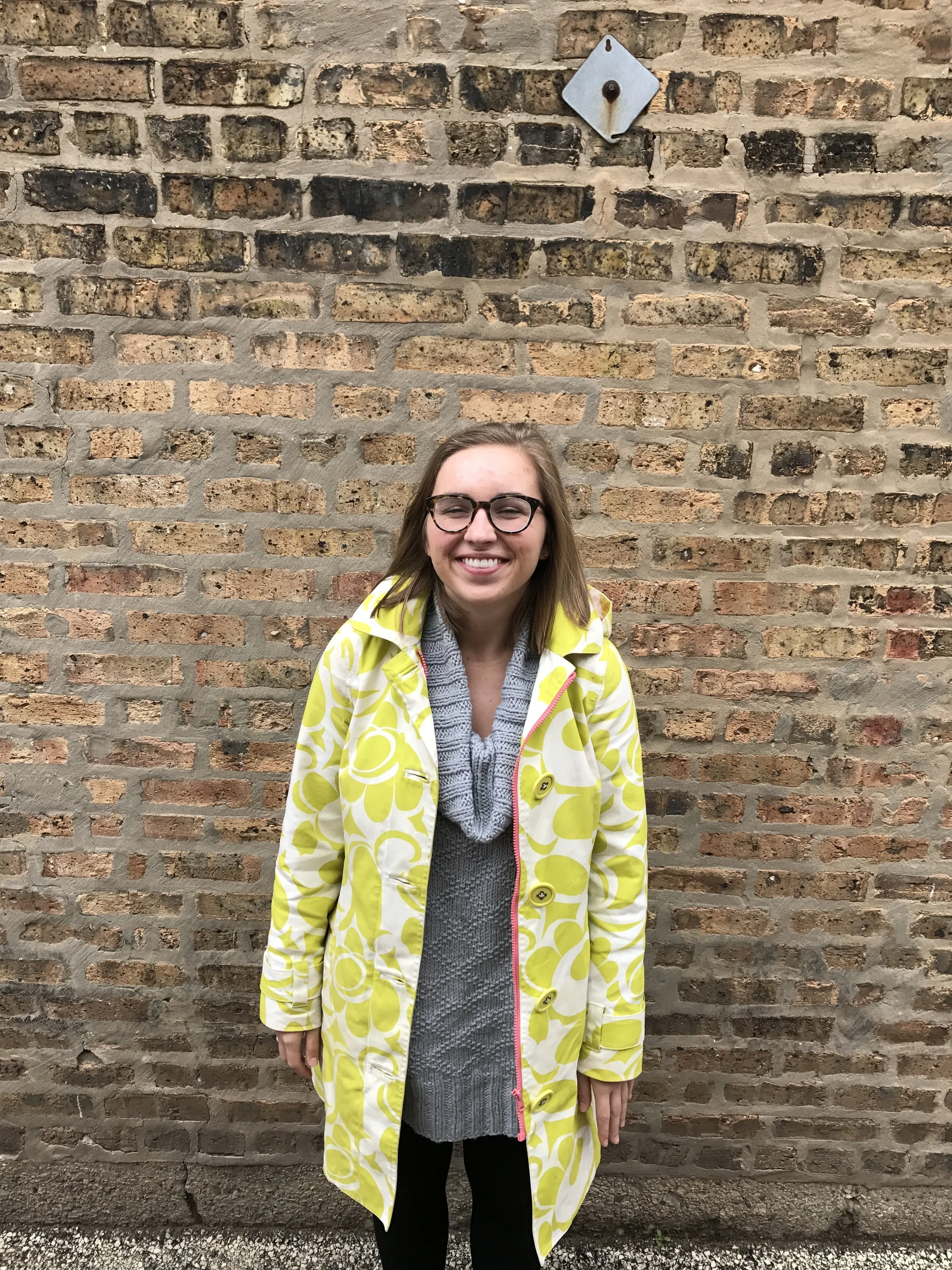 I was lucky enough to win a super generous giveaway from the lovely Andrea Mowry & Megan from Wool Days earlier this year, in which I was gifted several skeins of Scout (Wool Days' first product) & Andrea's Kingston Tunic pattern. This is one of my favorite garments & it is sooo unbelievably soft! You can tell how much I love it because I'm smiling so big that I don't have any eyes. Also, this photo was taken months ago - you can see my affinity for Chicago bricks is everlasting.