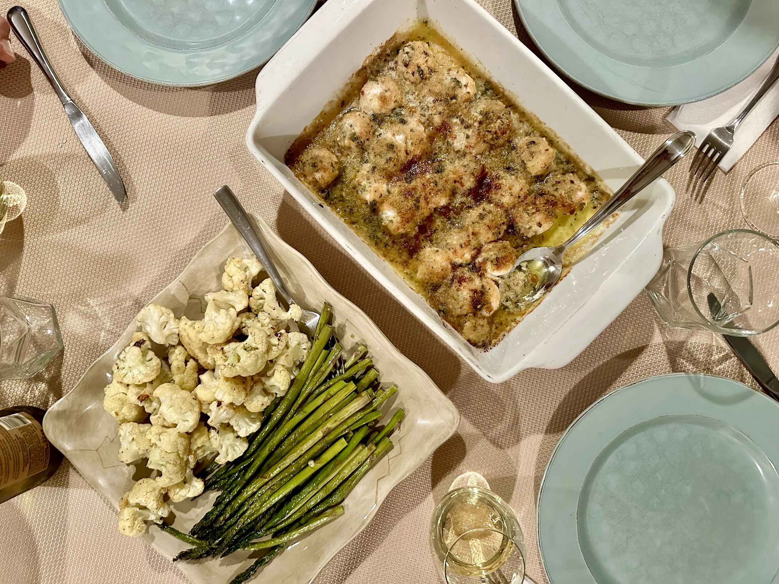 Shrimp Oreganata + Visions of Cooking in a Shoulder Sling