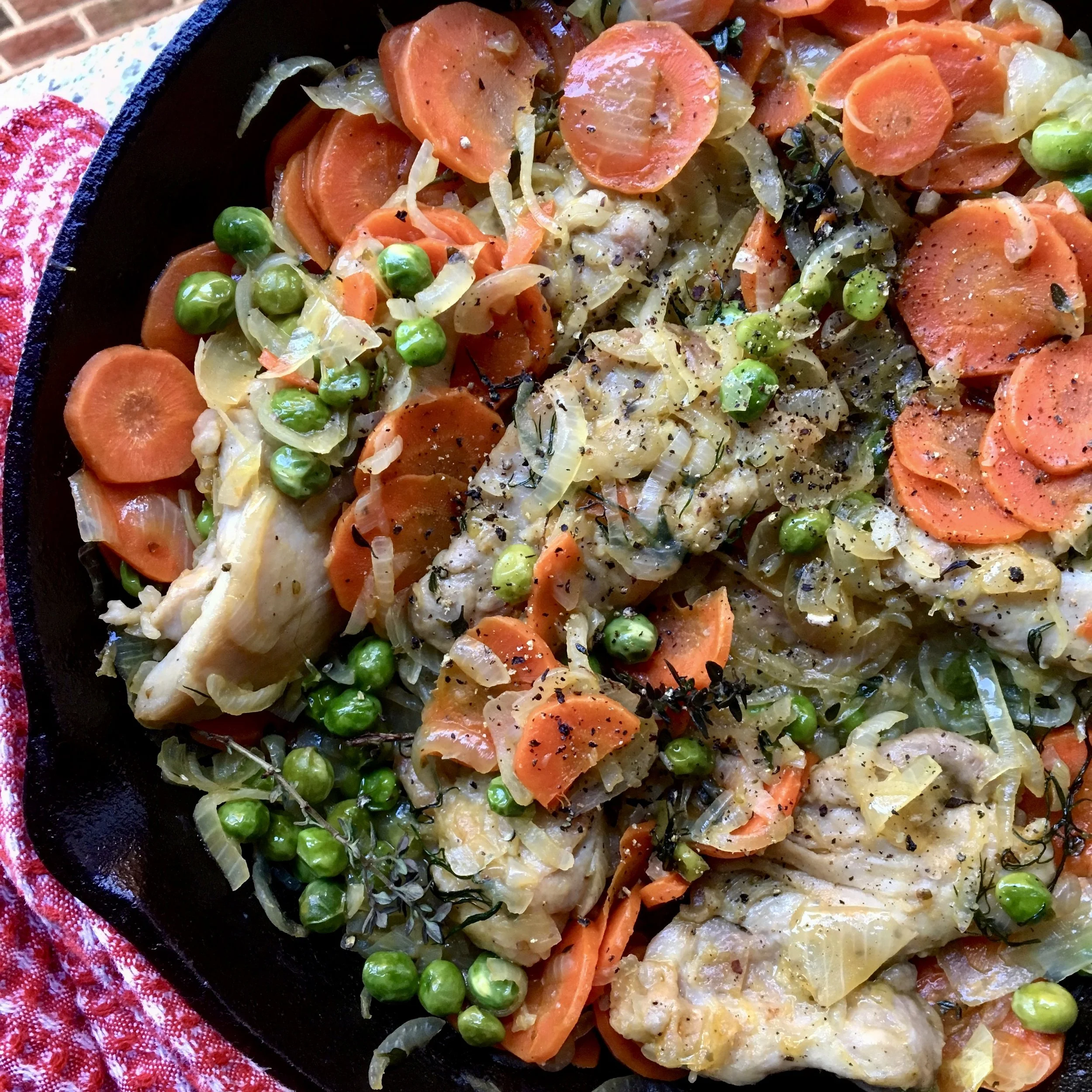 Spring Chicken Thighs with Vegetables &amp; Wine