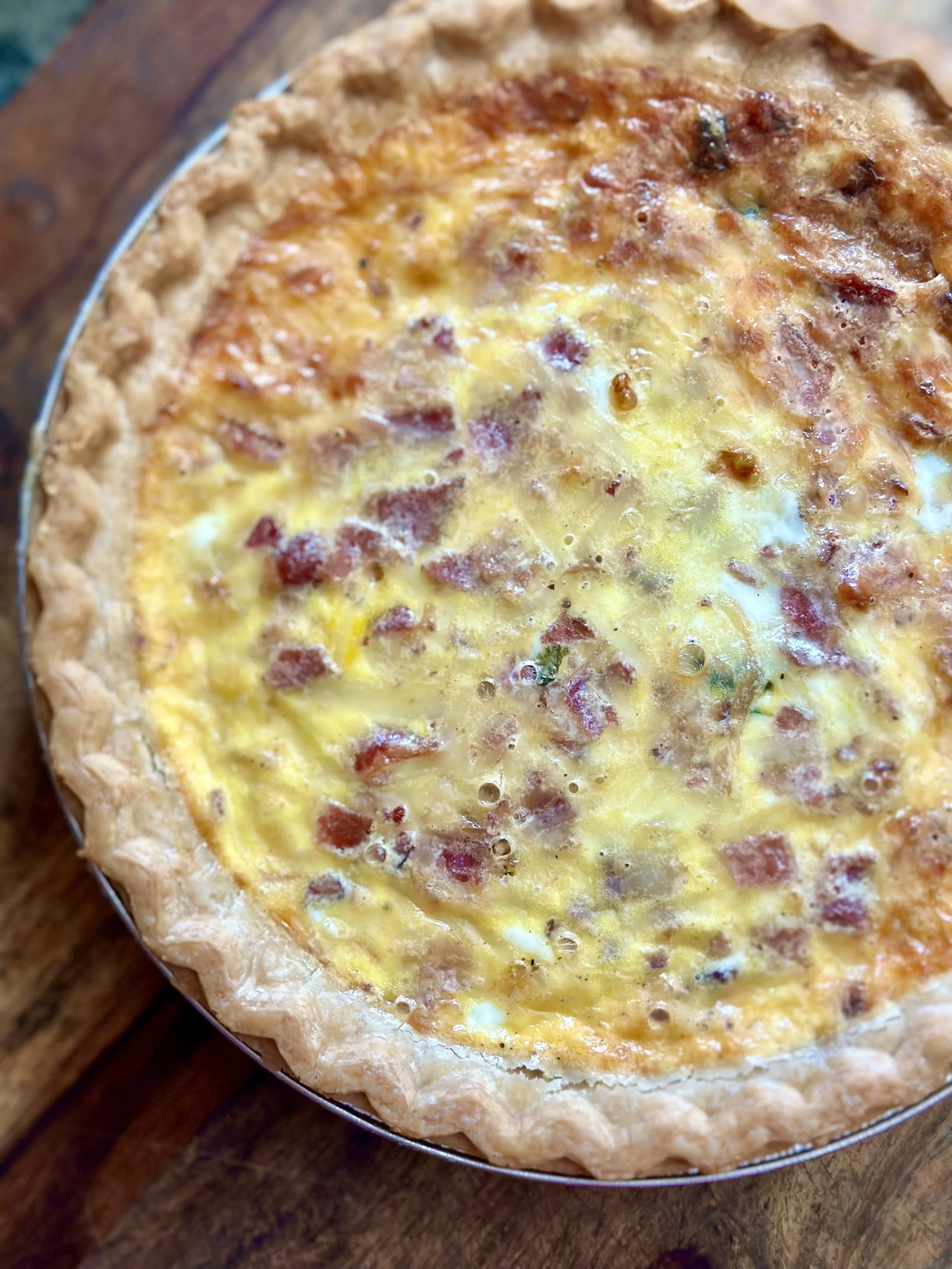 Bacon, Spinach, Caramelized Onion, Smoked Gouda Quiche