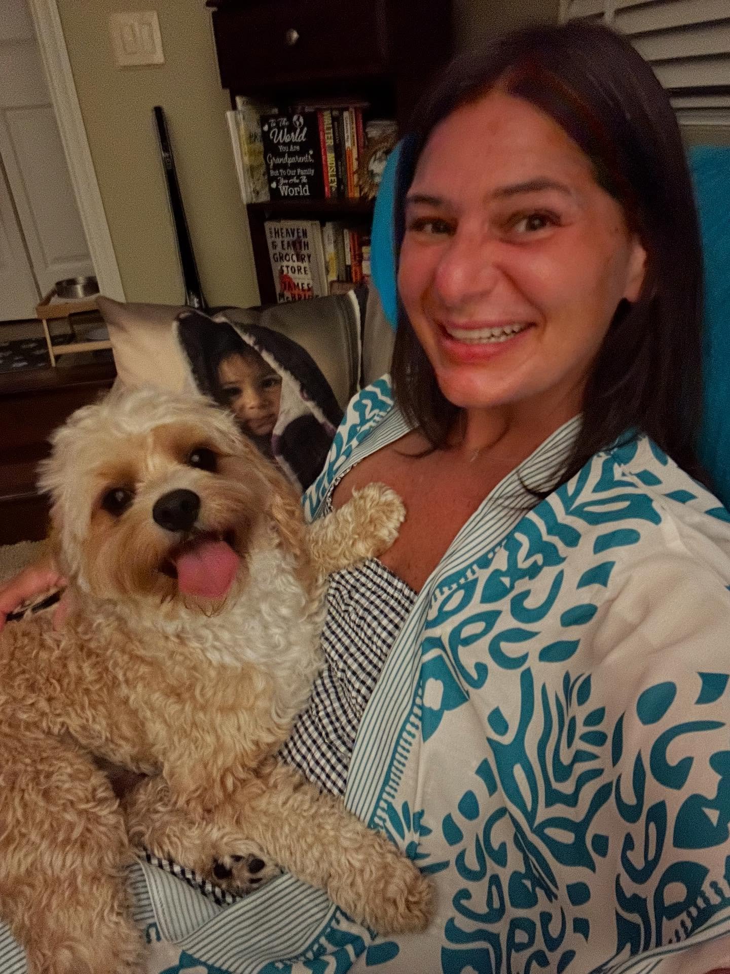 Arrived to NY late last night to hugs from my aunt and uncle and a Rocky the wonder pup reunion that was full of kisses and belly rubs - for him, not me 😂 I missed my buddy so very much &hearts;️ and my aunt and uncle too &hearts;️