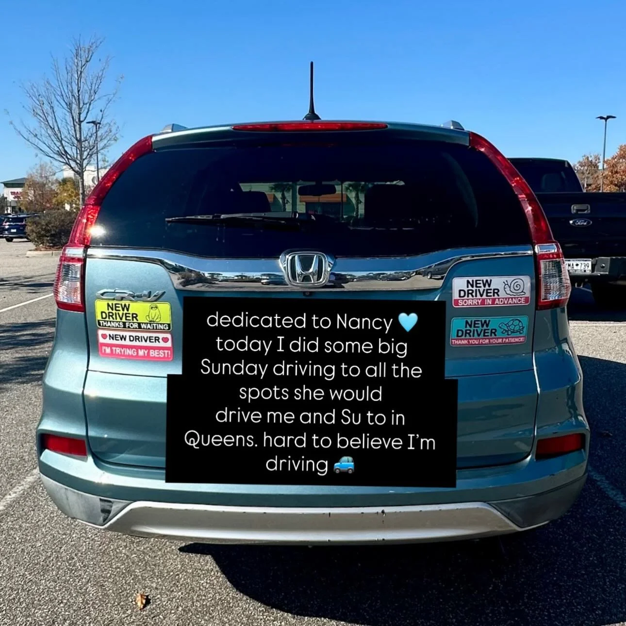 Today I took the &ldquo;Nancy Sunday Tour&rdquo; to all of the places she would take Su and I on weekends whenever we were all in Queens together. It feels odd, and also really liberating, to be driving. One day you&rsquo;re 45 and carrying grocery b