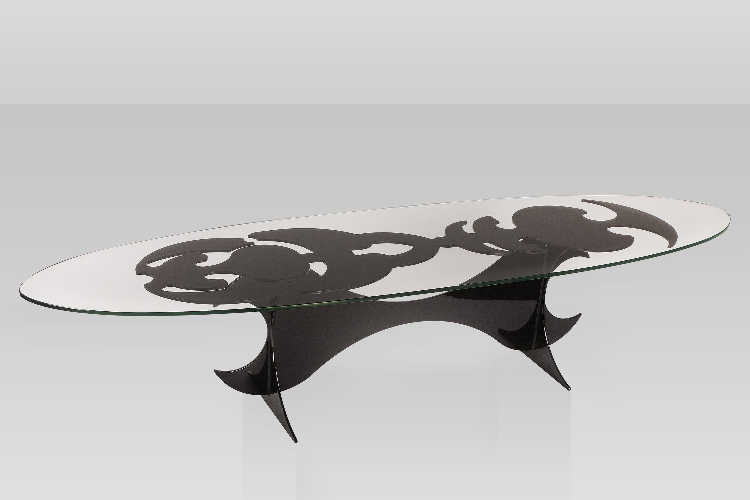 Table basse %22Ellipse%22 réédition 2015 acier laqué noir-copyright Armand Jonckers.jpg