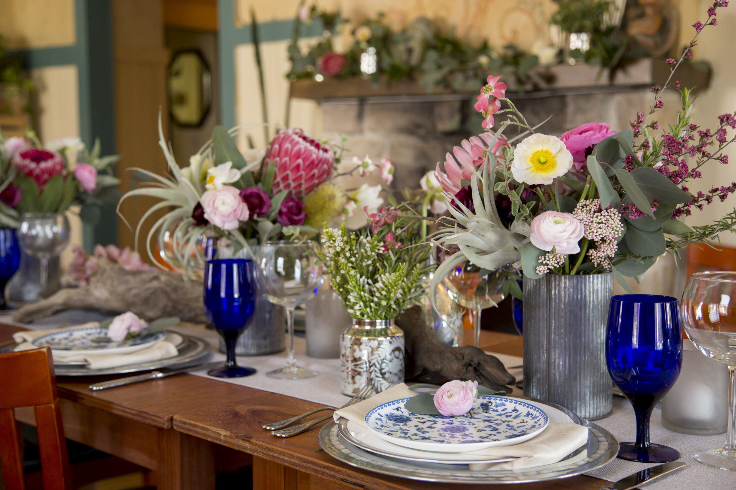  Romantic spring reception for a beach wedding at Crema in Pacific Grove, CA. Photo by Carol Oliva Photography. 