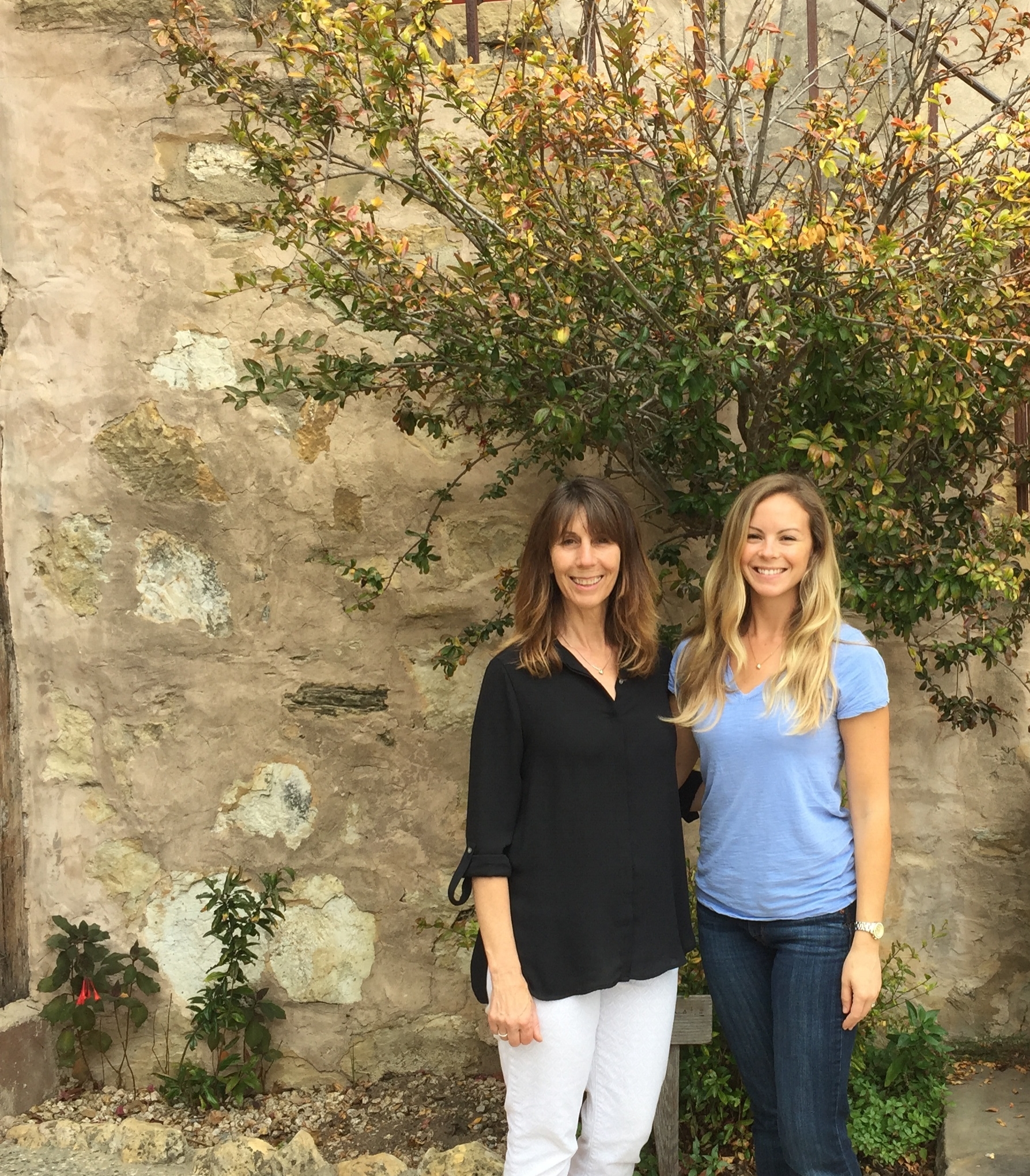 Patti and Erica at the Carmel Mission