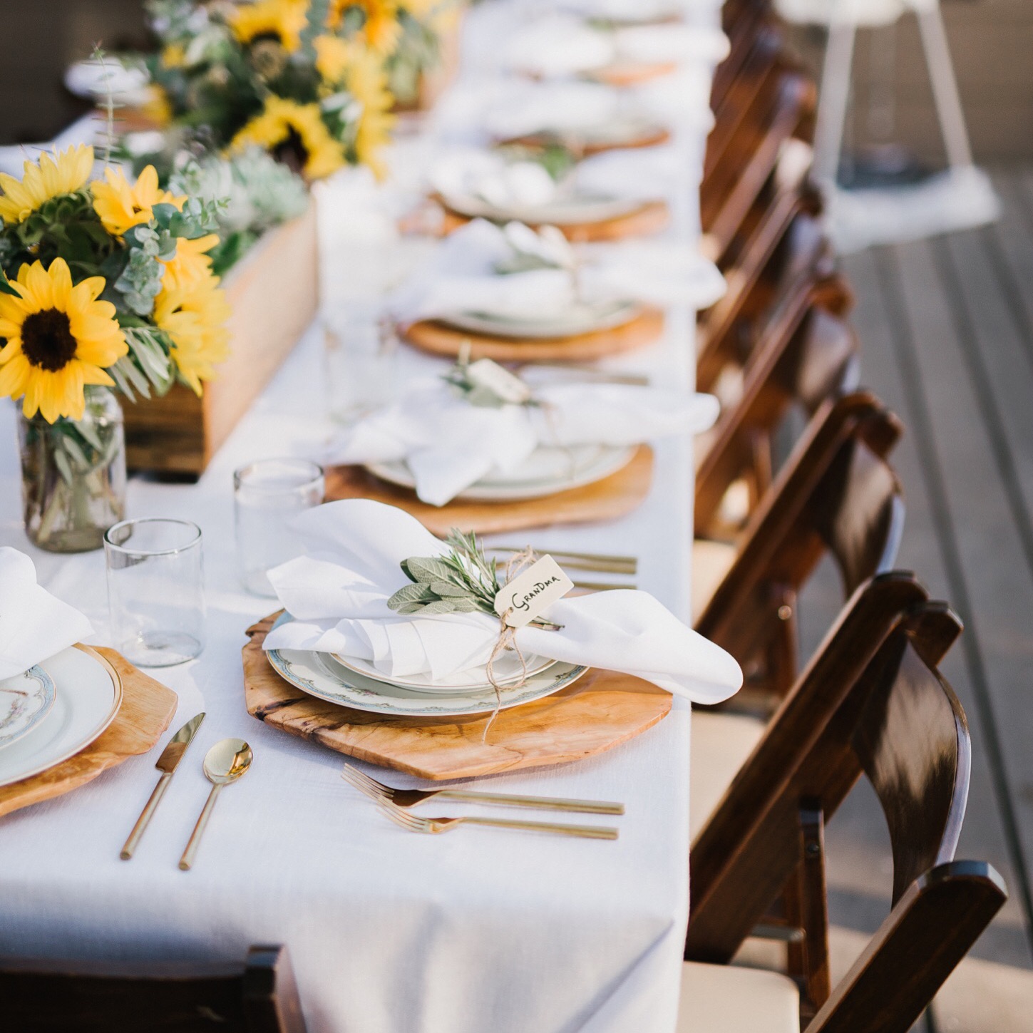  Sunflower wedding reception at Wind and Sea Estates in Big Sur, CA. 