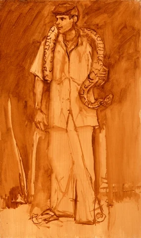 Study of Man with Snake