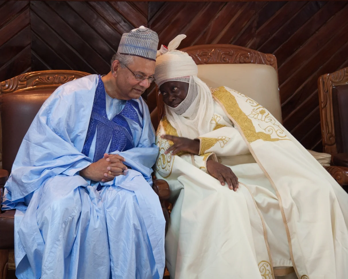 OMNIA President confers with Chief of a Northeast Region of Nigeria about the challenges that Boko Haram poses for the villages and cities in Gombe State.