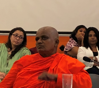 A group of high-powered women gathered to support OMNIA’s work on Women’s Initiatives headed by Ms. Soraya Deen. Among them were two Bhikkuni’s (female Buddhist monks), including Bhikkuni Uppalawanna. Despite having an order of 3000, they struggle to gain official recognition.