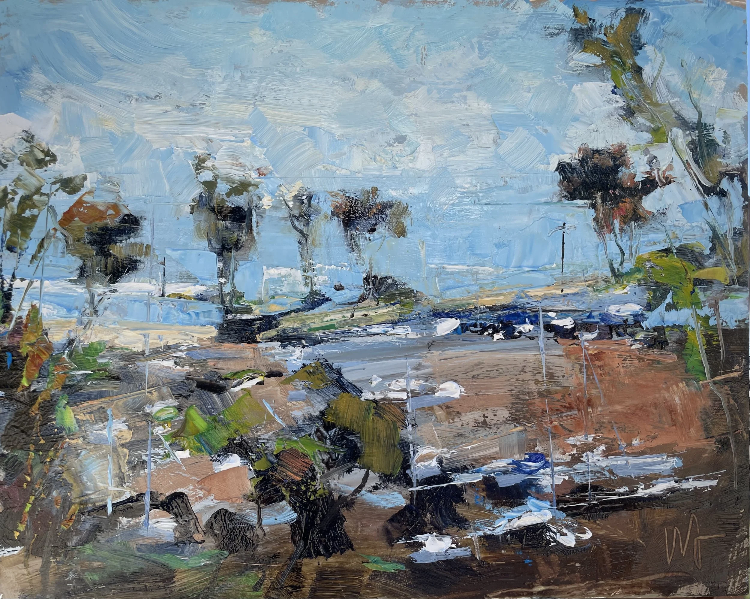 Boatyard and Beach 8x10 oil