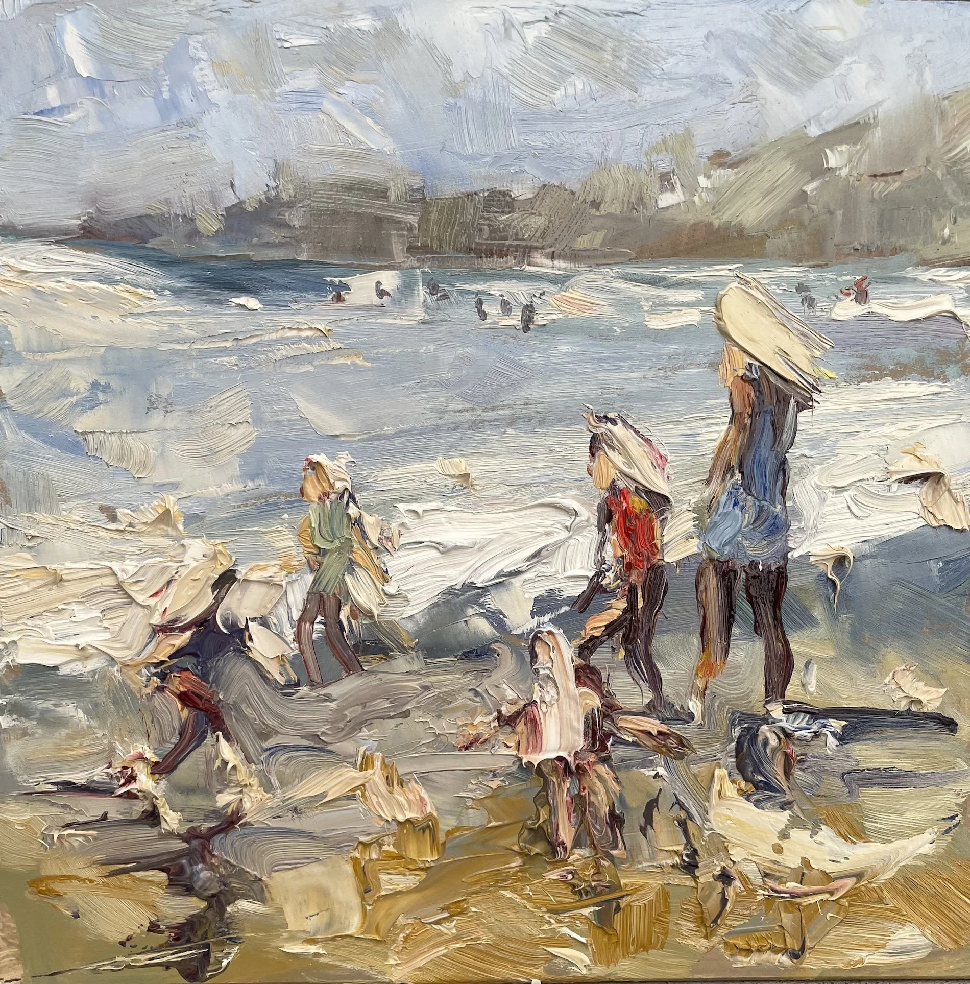 Beach Study. 8x8. oak