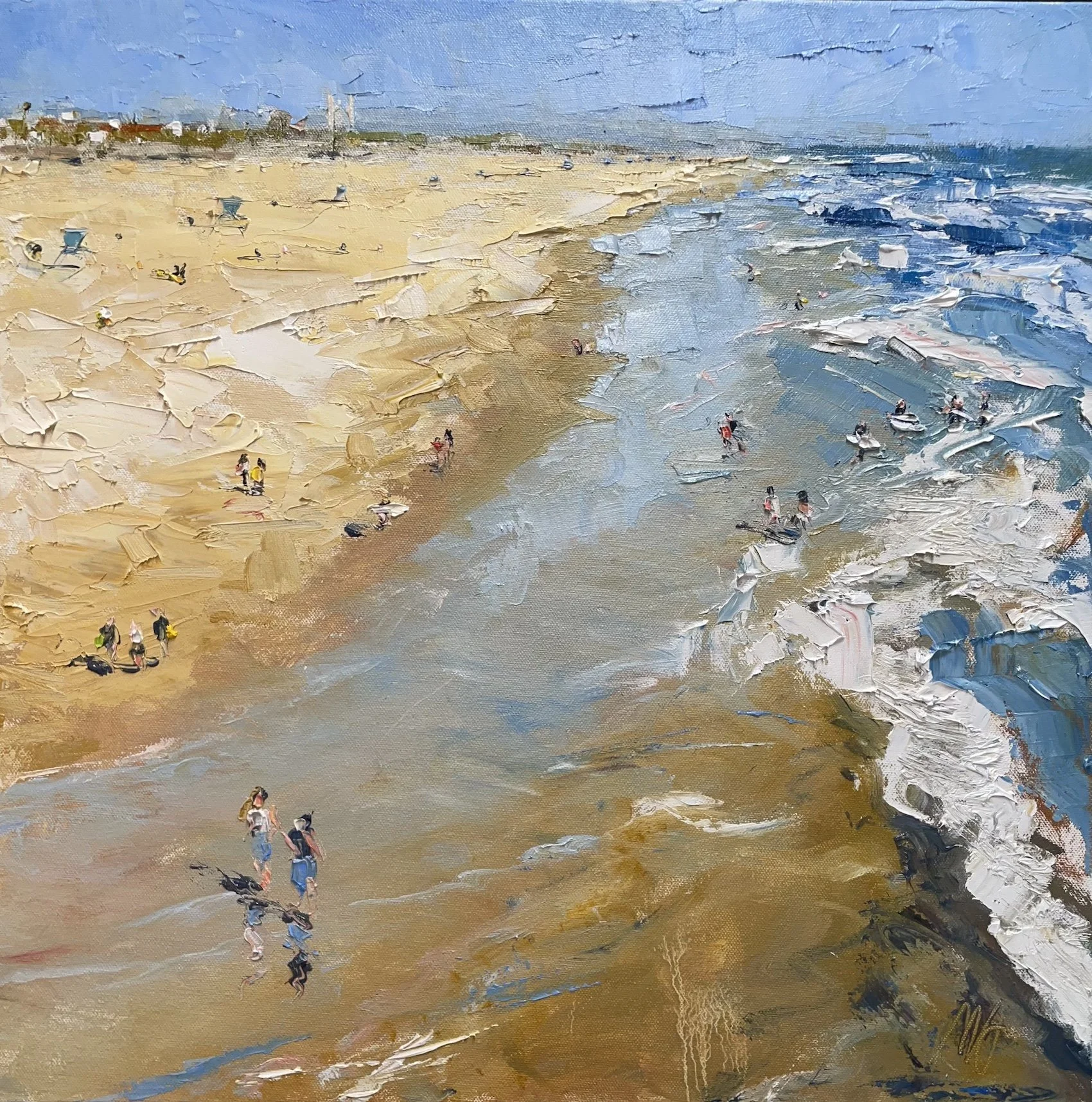Pier View Huntington Beach 22x22 oil