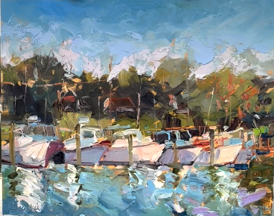 Sunset at Dogwood Harbor. 16x20 oil.png