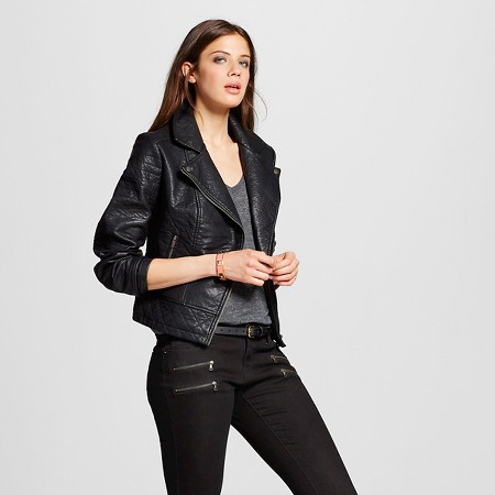 Women's Faux Leather Moto Jacket - Mossimo™