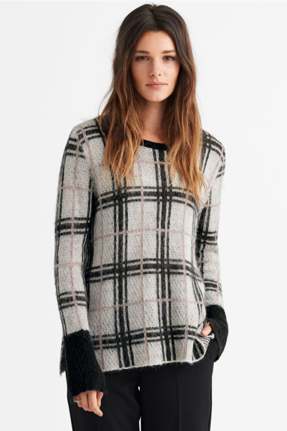 Plaid Boxy Pullover Sweater - $49.90