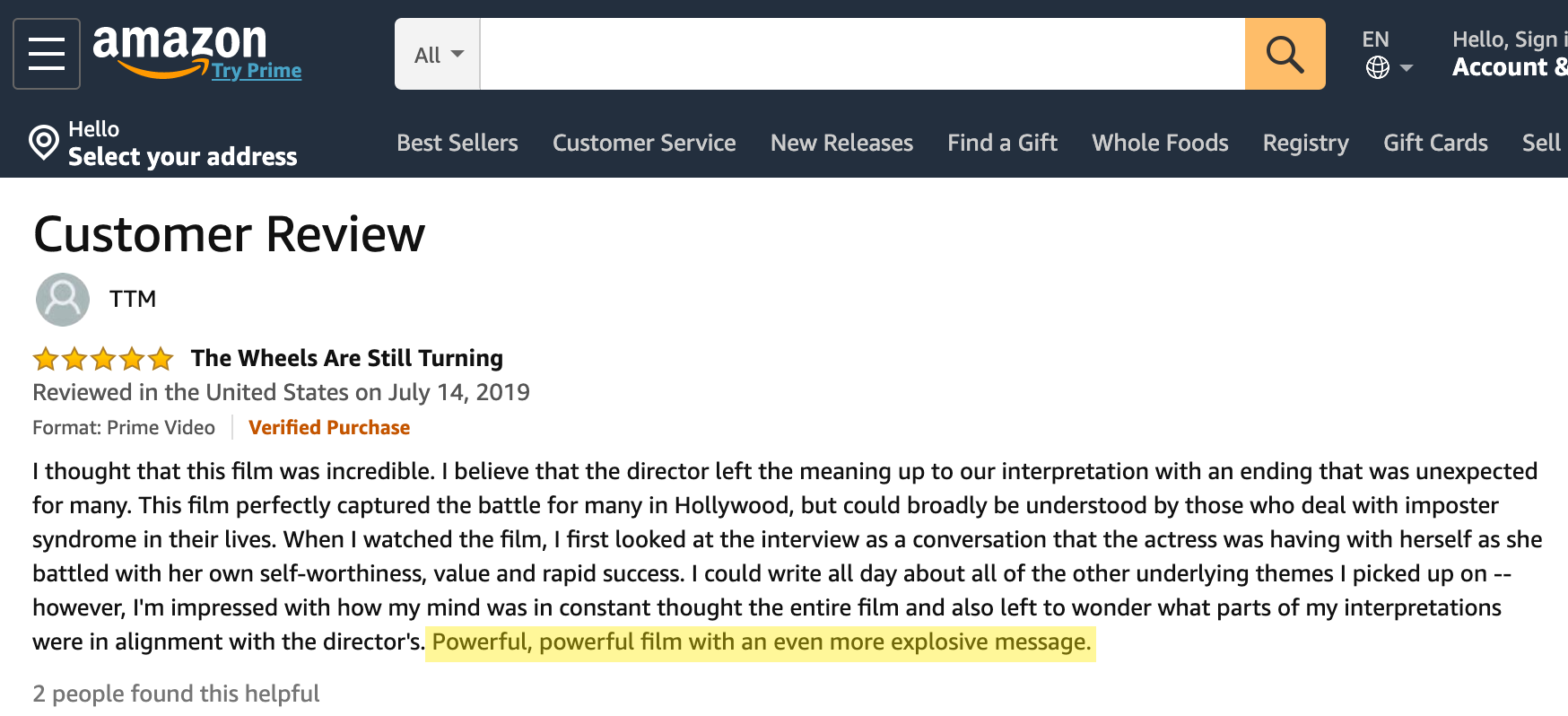 Amazon Customer Review