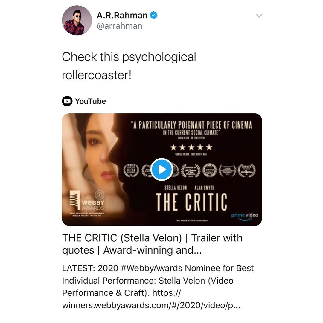 Academy Award Winner A. R. Rahman shares his love for 'The Critic'