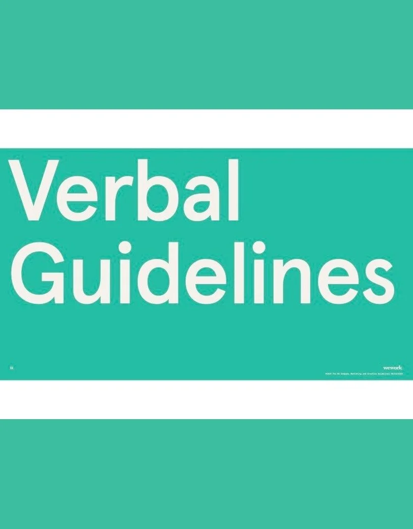 WeWork Verbal Guidelines