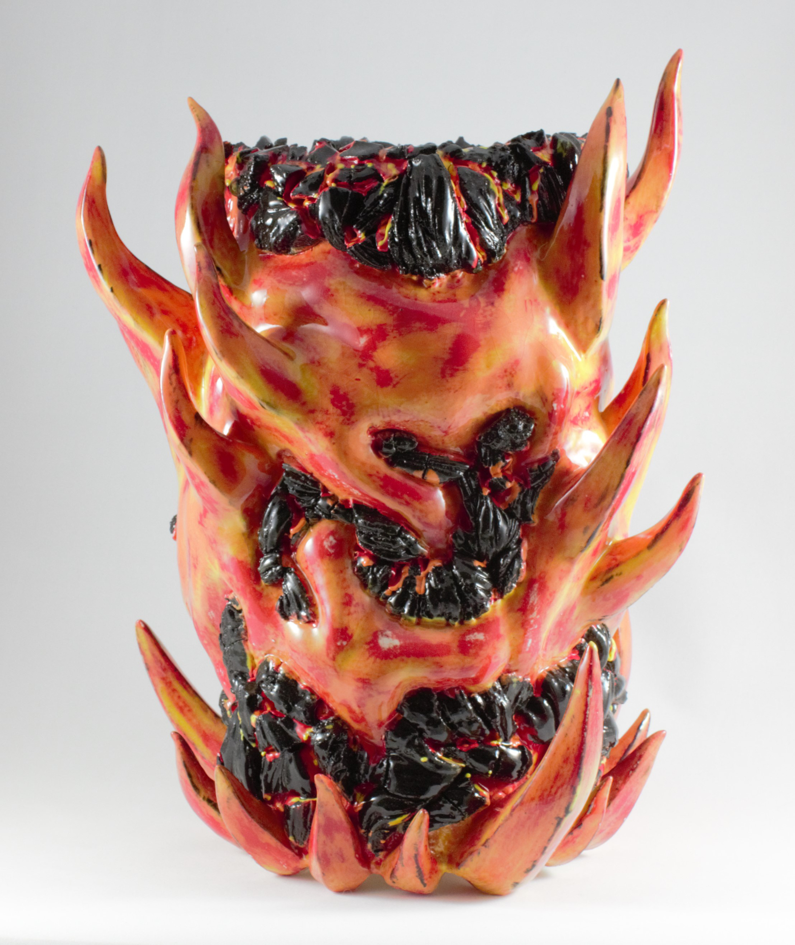Fire and Lava 2 , 2016, Ceramic, High Fire, 13" H x 10.5" W x 10.5" D