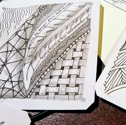 Words from the music I listened to obsessively began to make their way into my drawings.