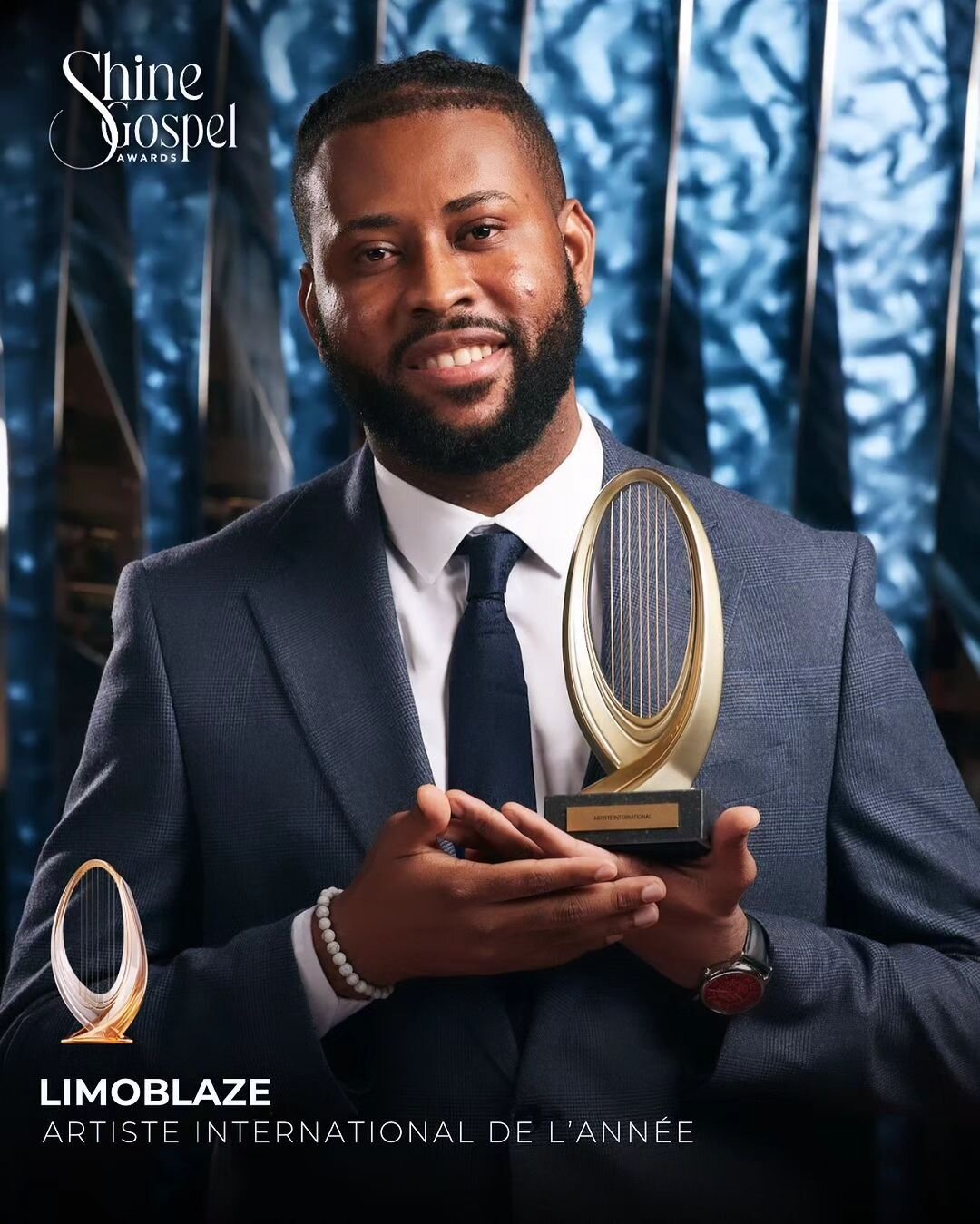 🌟 Let&rsquo;s applause Limoblaze @limoblaze_, honored as the &quot;International Artist of the Year&quot; at the Shine Gospel Awards! 🏆✨

✨ Congratulations on his exceptional contribution to the worldwide gospel industry ! 🎤🎉

#SGA #ShineGospelAw