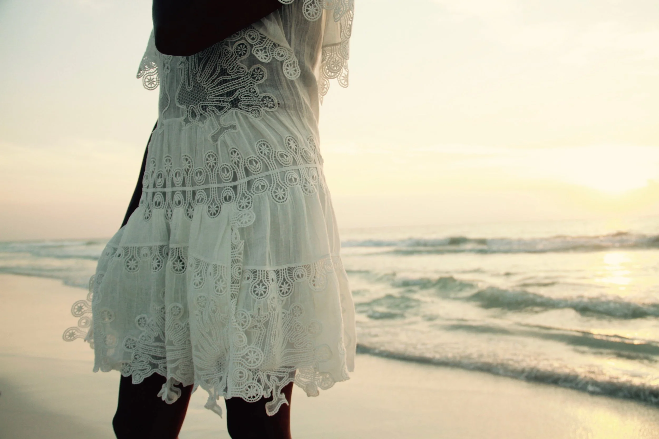 Tulum sunrise. Dress by Chloé 