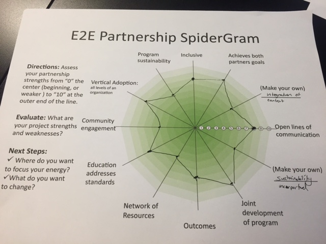 A Spidergram offers a snapshot of complex project components