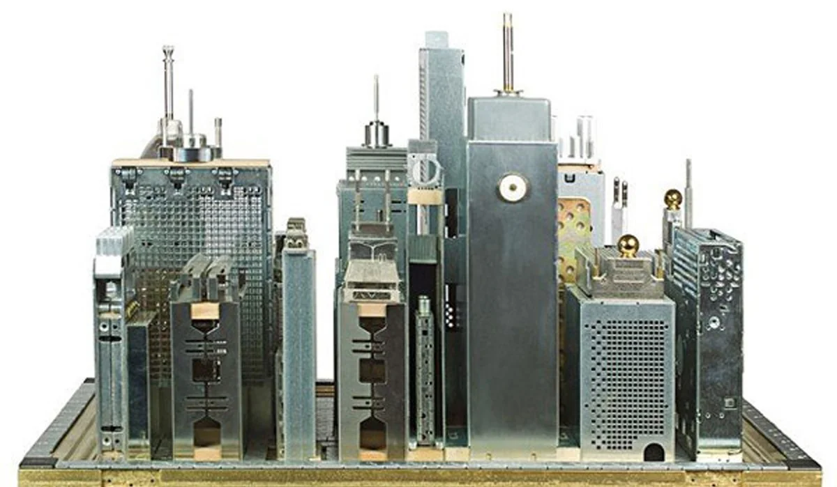 Not so archetypal image of the smart city. Franco Recchia’ s microchip cities.