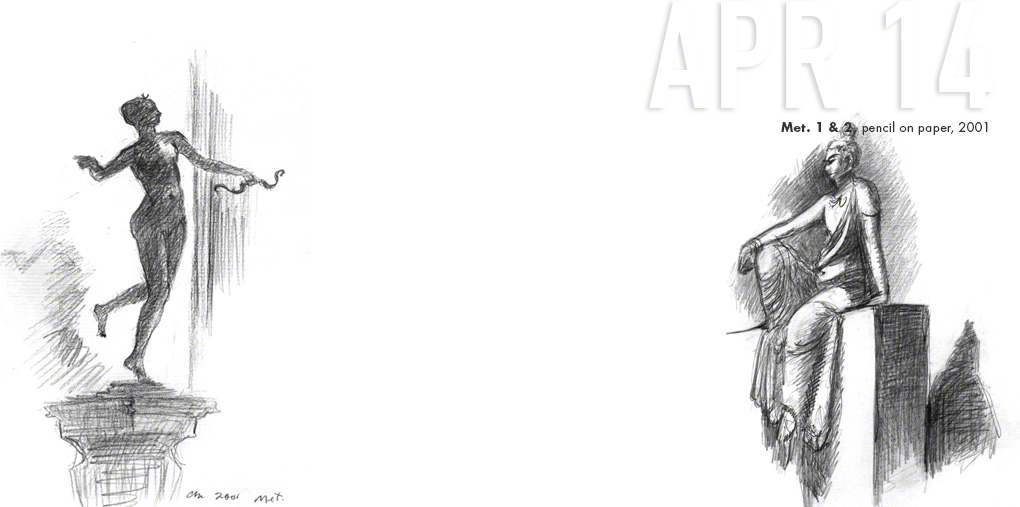 Met. Drawing Studies, pencil on paper, Charles Moone