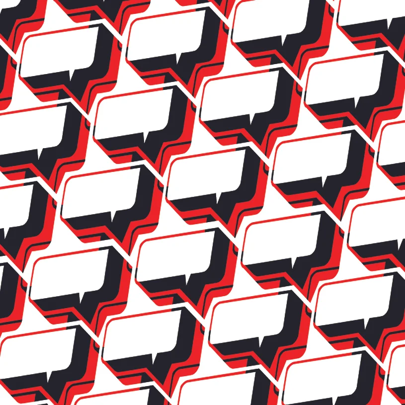 Pattern created with Atomic Cartoons logo (which was later pressed on buttons).