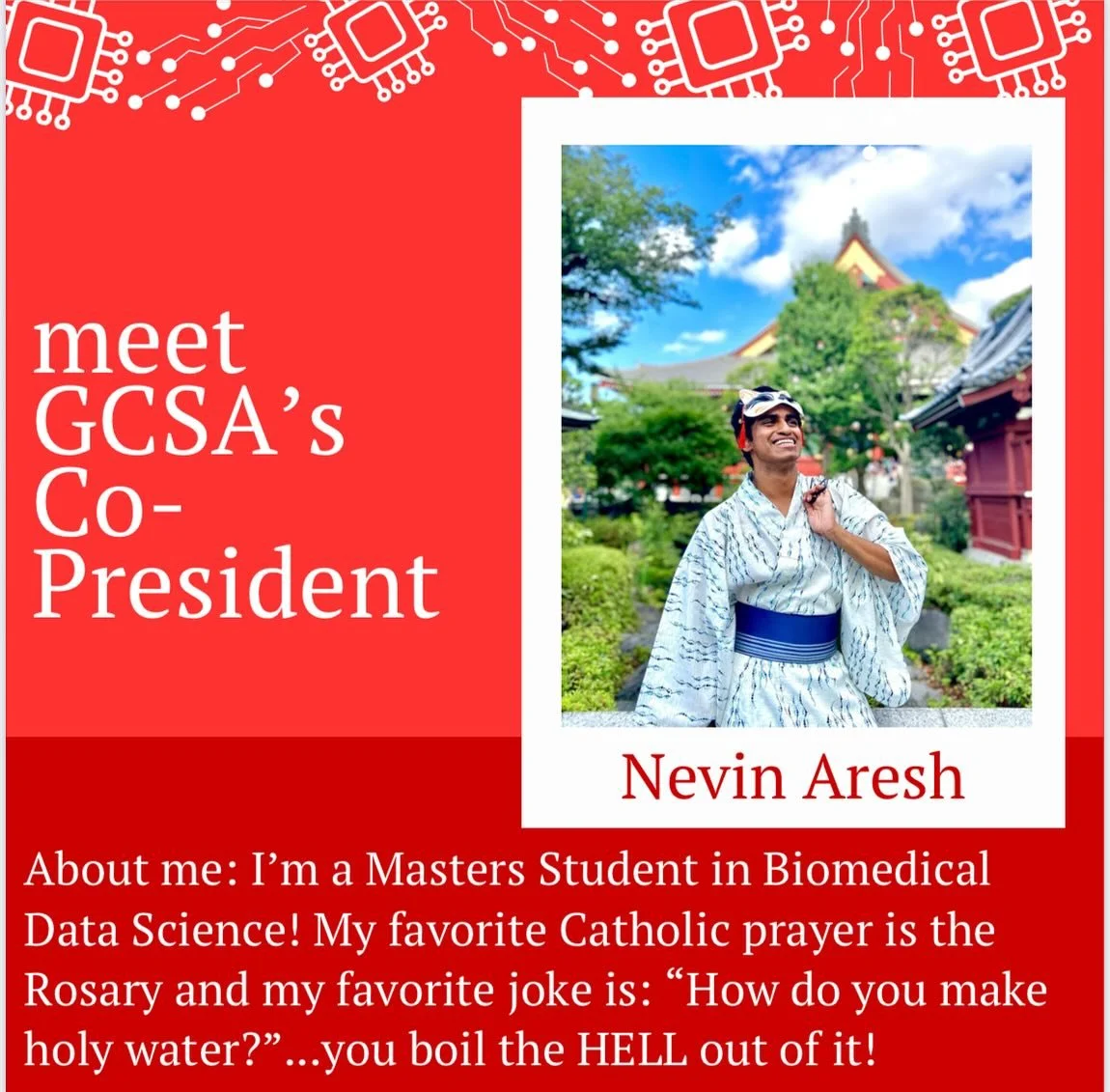 For our next GCSA exec intro we have our other GCSA Co-President, Nevin Aresh! You can catch Nevin playing volleyball on his free time, building new code, or cheering on @georgiatech football! Stay tuned for our last GCSA exec intro!

Comment down be
