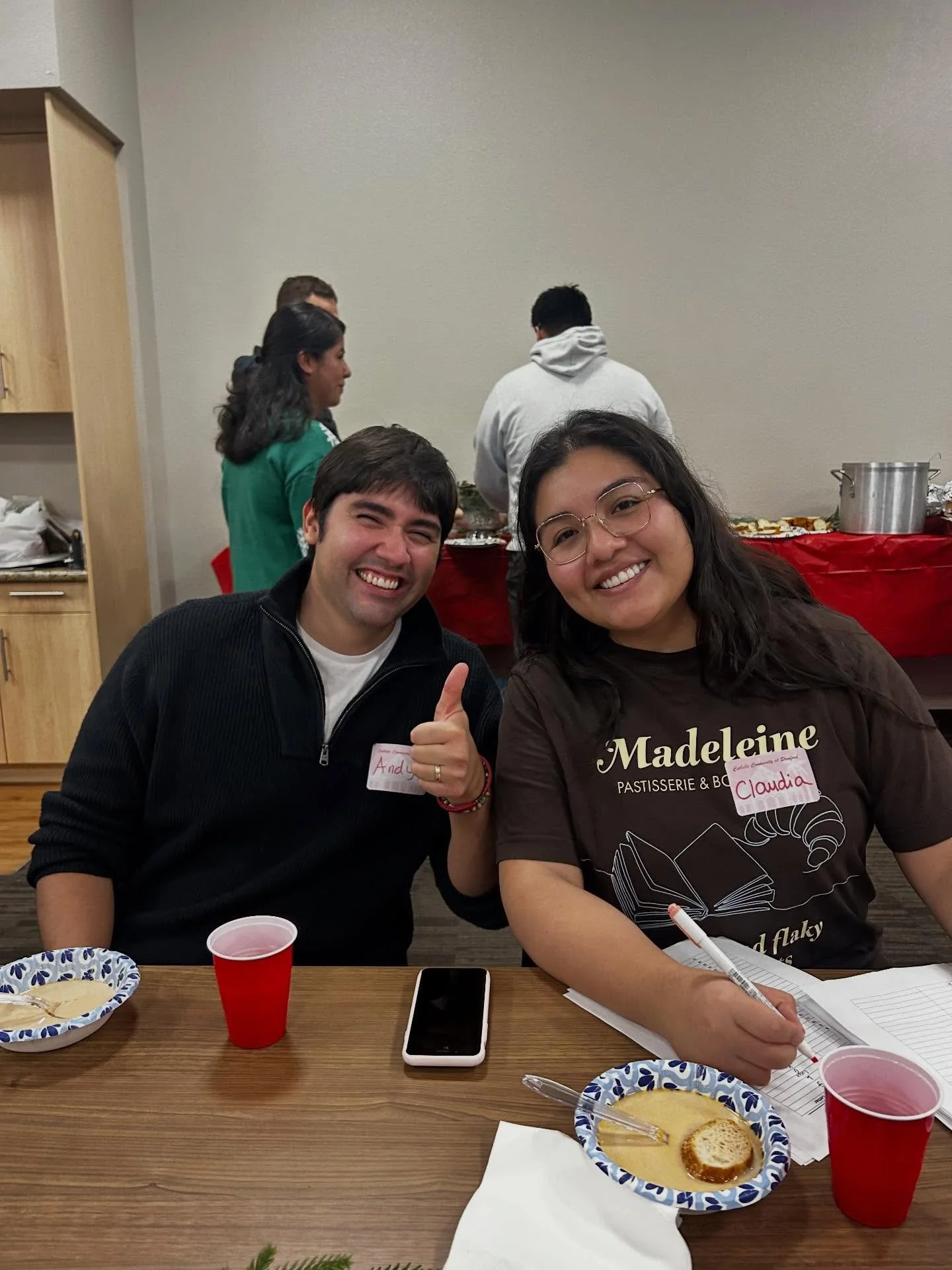 ❤️👨&zwj;🍳🎄Always late, but still just as great! All was festive and bright for our grad students at our annual GCSA Advent party. Swipe to the end to see Fr. Chrysostom&rsquo;s baking skills at work! 🎄❤️👨&zwj;🍳