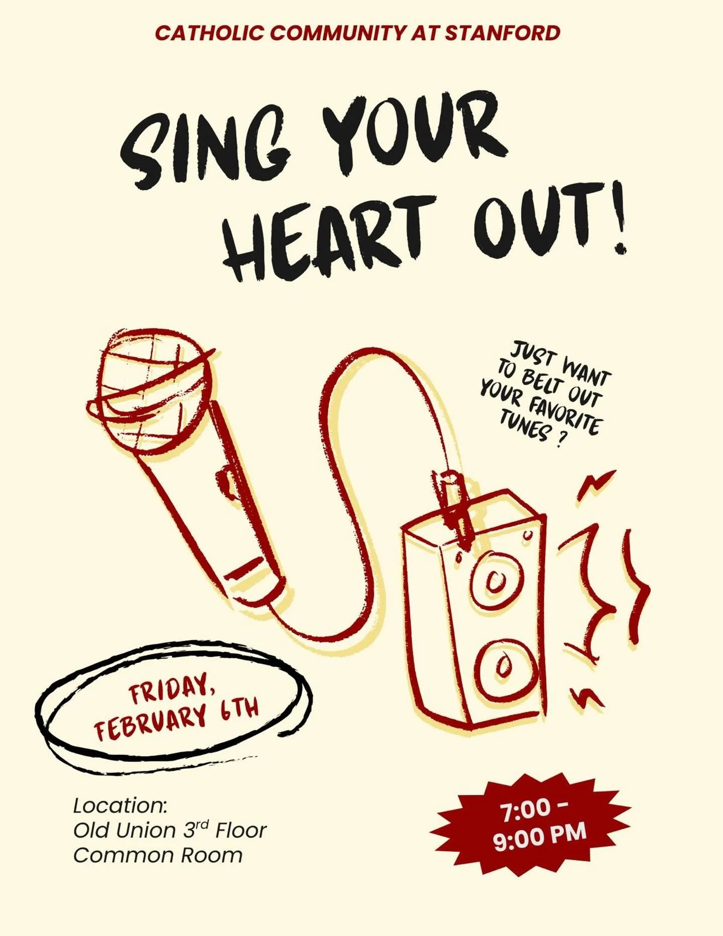 This Friday, come ready to sing your heart out! 🎤❤️

Or just to hang out! 🤭